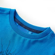Vidaxl Otroška majica z dolgimi rokavi potisk tigra kobalt modra 92