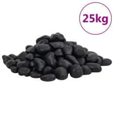 Vidaxl Polirani kamenčki 25 kg črni 2-5 cm