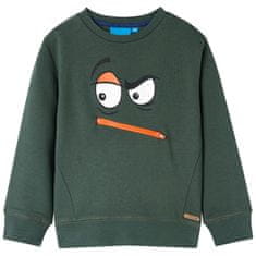 Vidaxl Otroški pulover temno zelen 116