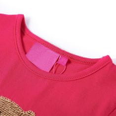 Vidaxl Otroška majica z dolgimi rokavi živo roza 128