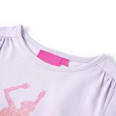 Vidaxl Otroška majica z dolgimi rokavi svetlo lila 128
