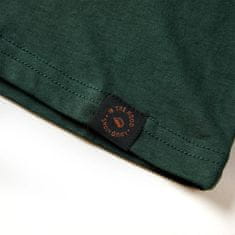 Vidaxl Otroška majica z dolgimi rokavi temno zelena 116