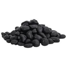 Vidaxl Polirani kamenčki 25 kg črni 2-5 cm