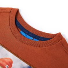 Vidaxl Otroška majica z dolgimi rokavi žgano oranžna 92