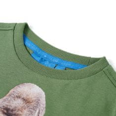 Vidaxl Otroška majica z dolgimi rokavi potisk gorile svetlo kaki 92