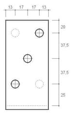 STREFA Stebriček 120, PSO 120, 121x120x5 vroče potopljen cink / paket 1 kos