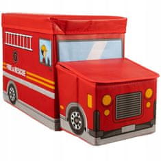 Kruzzel Otroški tabure in skrinja za shranjevanje gasilski avto 53cm