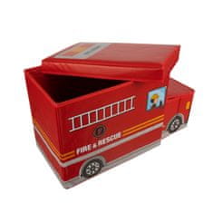 Kruzzel Otroški tabure in skrinja za shranjevanje gasilski avto 53cm