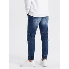 OMBRE Moške marmorirane hlače JOGGERS modre barve MDN124197 XXL