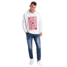 OMBRE Moške marmorirane hlače JOGGERS modre barve MDN124197 XXL