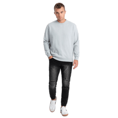 OMBRE Moške hlače z marmorjem JOGGERS črne MDN124194 S