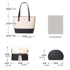 Dollcini Ženska torbica, Praktična - 3 v 1. Primerna za številne priložnosti. , črna mešanica