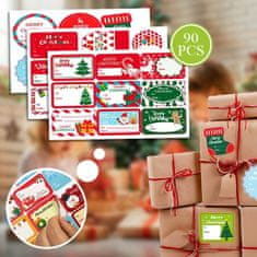 HOME & MARKER® Božične nalepke za darila, 90 kosov | GIFTAGS