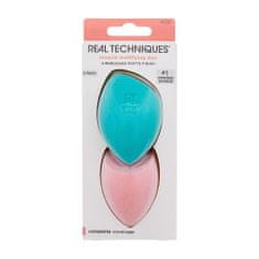 Real Techniques Miracle Mattifying Duo Set aplikator za ličila Miracle Airblend Sponge 1 kos + aplikator za ličila v prahu Miracle Powder Sponge 1 kos