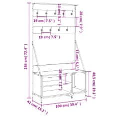 Vidaxl Regal za oblačila s prostorom za čevlje sonoma 100x41x184 cm