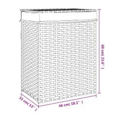 Vidaxl Košara za perilo s pokrovom 46x33x60 cm poli ratan