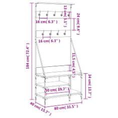 Vidaxl Regal za oblačila s prostorom za čevlje son. hrast 80x40x184 cm