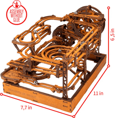 Wooden city 3D lesena sestavljanka kroglična steza 265 kosov