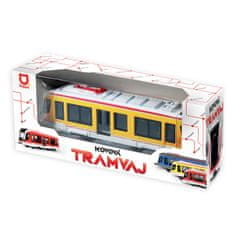 Kovinski tramvaj rumene barve 20 cm