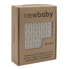 NEW BABY Bambusova pletena odeja z vzorcem 100x80 cm svetlo siva