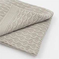 NEW BABY Bambusova pletena odeja z vzorcem 100x80 cm svetlo siva