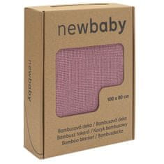 NEW BABY Bambusova pletena odeja 100x80 cm roza