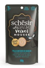 Schesir Cat žepek After Dark Velv.Mousse piščanec/jajce80g