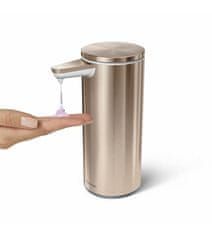 Simplehuman Dozator za milo brez dotika - 266 ml, jeklo Rose Gold, možnost polnjenja