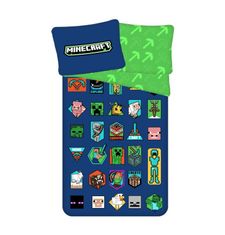 Jerry Fabrics Vključeno platno Minecraft Badges Bombaž, 140/200, 70/90 cm