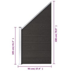 Vidaxl Ograjni panel WPC 95x(105-180) cm črn