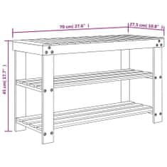 Vidaxl Regal za čevlje 3-nadstropen 70x27,5x45 cm bambus