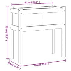 Vidaxl Vrtno cvetlično korito z nogami 70x31x70 cm trdna borovina