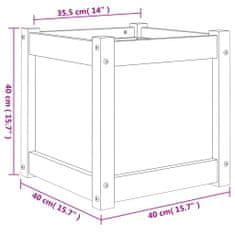 Vidaxl Vrtno cvetlično korito voščeno rjavo 40x40x40 cm trdna borovina