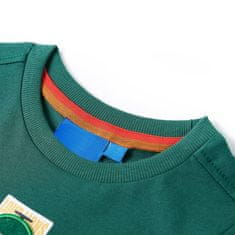 Vidaxl Otroška majica z dolgimi rokavi potisk dirkalnika zelena 92