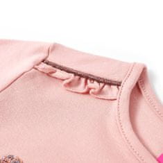 Vidaxl Otroška majica z dolgimi rokavi napis iz bleščic svetlo roza 92