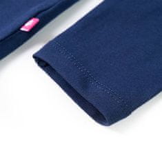 Vidaxl Otroška majica z dolgimi rokavi motiv gobe mornarsko modra 92