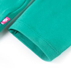 Vidaxl Otroška majica z dolgimi rokavi potisk mucka svetlo zelena 92