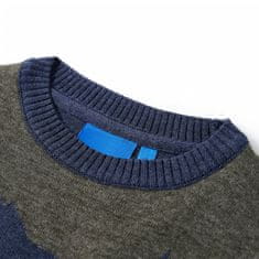 Vidaxl Otroški pulover pleten mornarsko moder 128