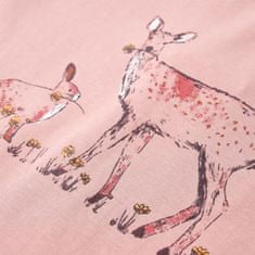 Vidaxl Otroška majica z dolgimi rokavi potisk jelena in zajca roza 92