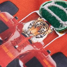 Vidaxl Otroška majica z dolgimi rokavi potisk dirkalnikov oranžna 92