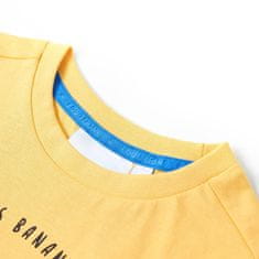 Vidaxl Otroška majica s kratkimi rokavi svetlo oker 104