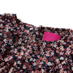 Vidaxl Otroška srajca z dolgimi rokavi s cvetličnim potiskom temno roza 92