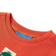 Vidaxl Otroška majica z dolgimi rokavi oranžna 140