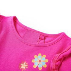 Vidaxl Otroška majica z dolgimi rokavi temno roza 140