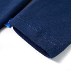 Vidaxl Otroška majica z dolgimi rokavi mornarsko modra 128