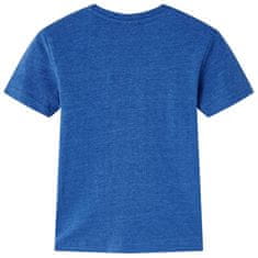 Vidaxl Otroška majica s kratkimi rokavi temno modra melange 116