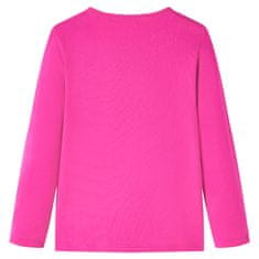 Vidaxl Otroška majica z dolgimi rokavi temno roza 104
