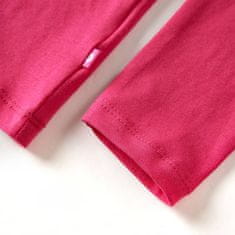 Vidaxl Otroška majica z dolgimi rokavi živo roza 128