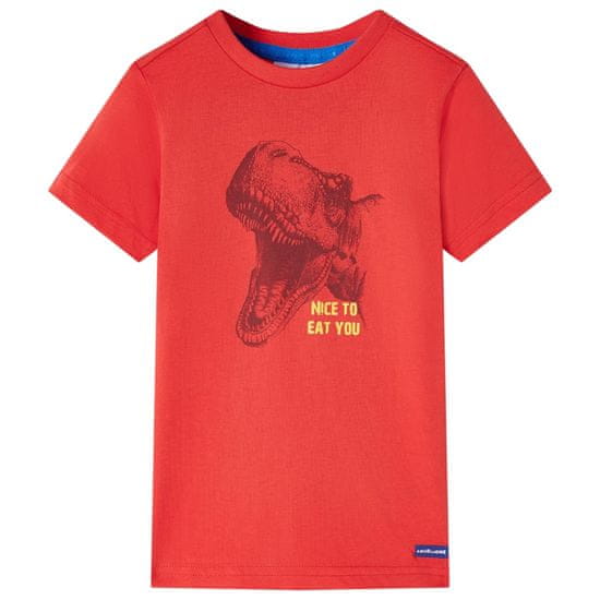 Vidaxl Otroška majica s kratkimi rokavi rdeča 140