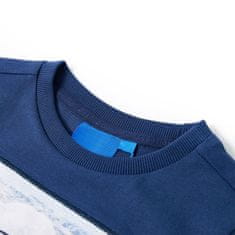 Vidaxl Otroška majica z dolgimi rokavi džins modra 140